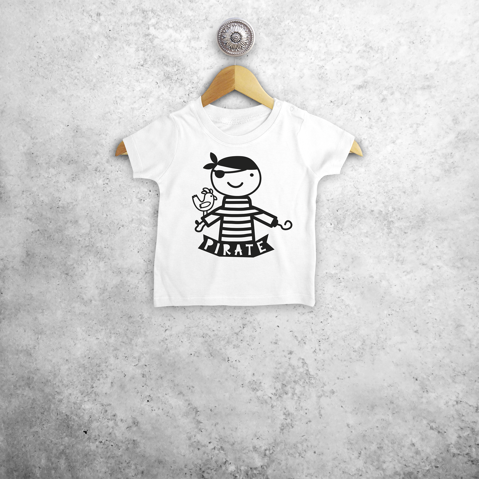 Piraat baby shirt met korte mouwen