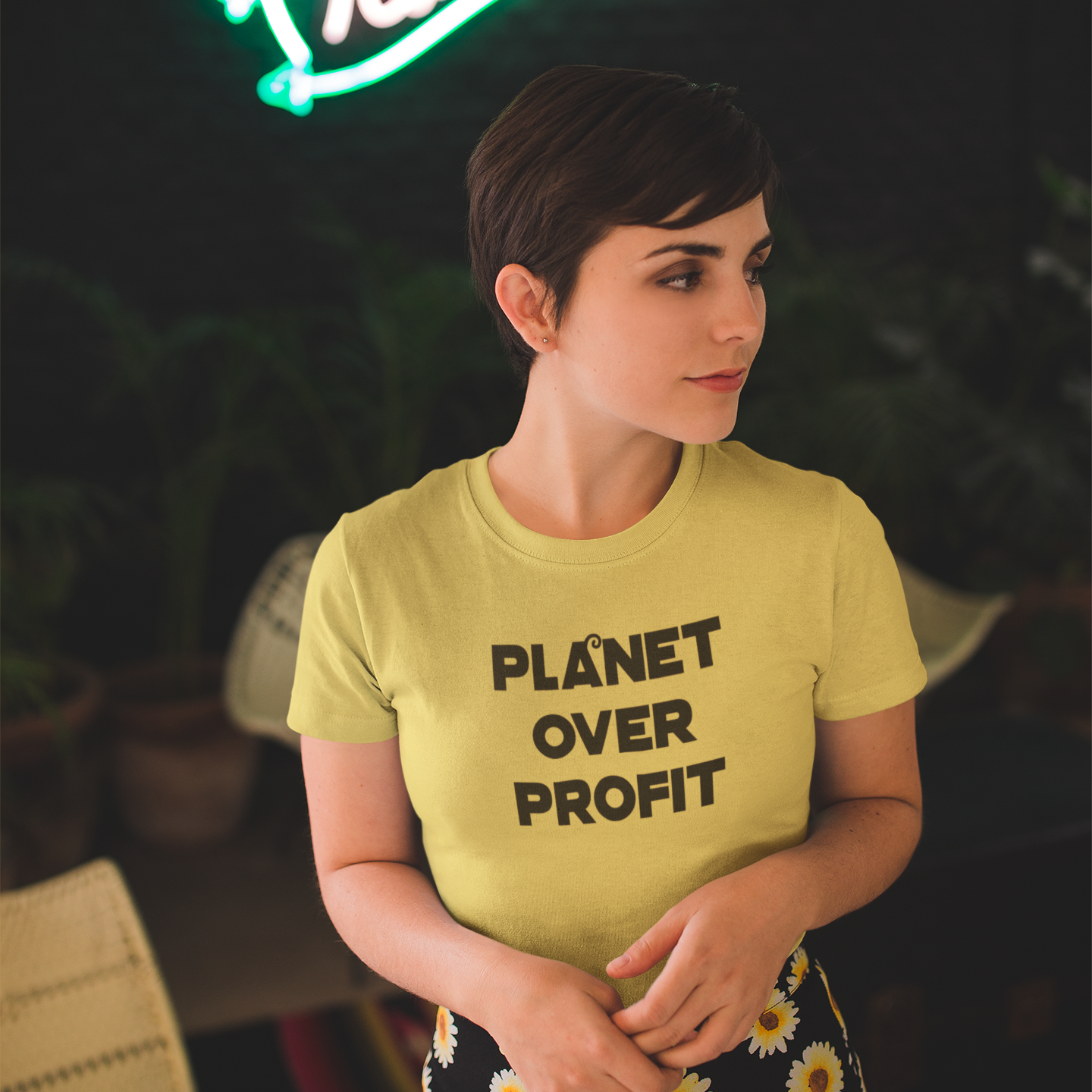 'Planet over profit' adult shirt