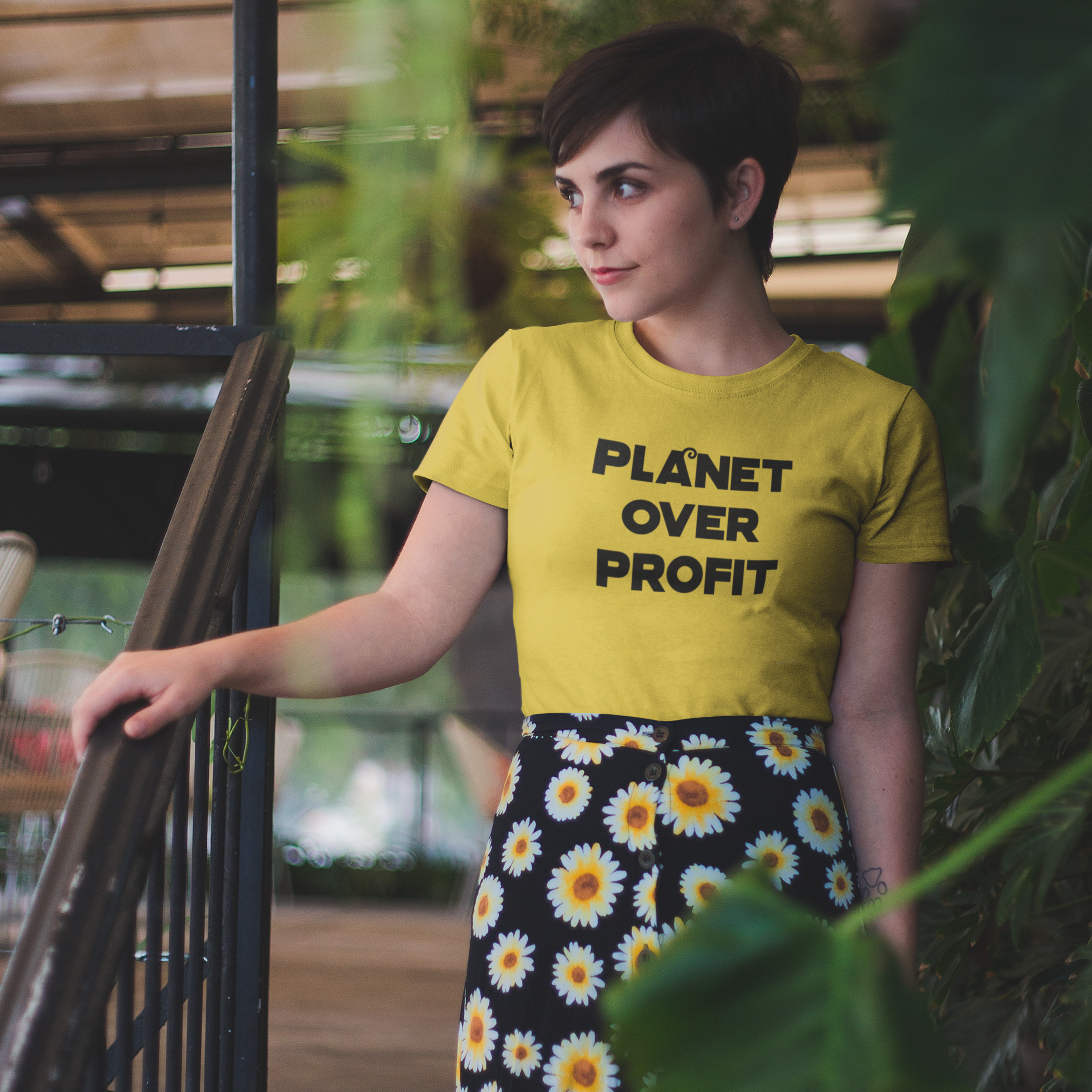 'Planet over profit' adult shirt