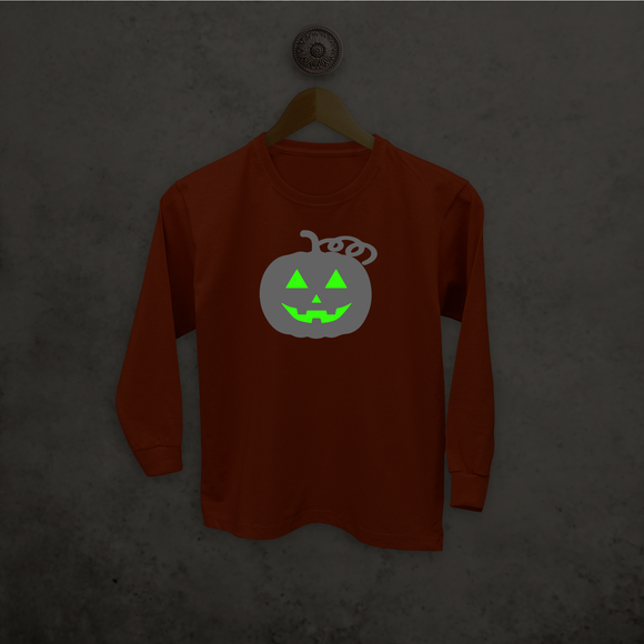 Pumpkin glow in the dark kids longsleeve shirt