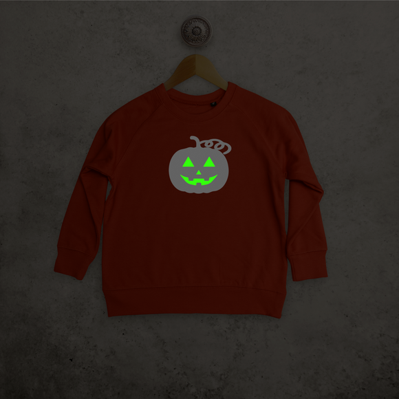 Pumpkin glow in the dark kids sweater