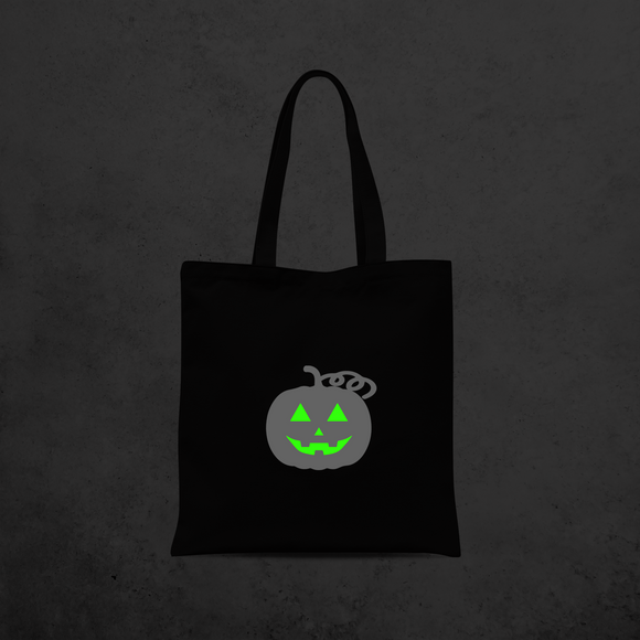 Pumpkin glow in the dark tote bag