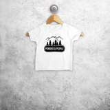 Baby or toddler shirt with short sleeves, with ‘Powder to the people’ print by KMLeon.