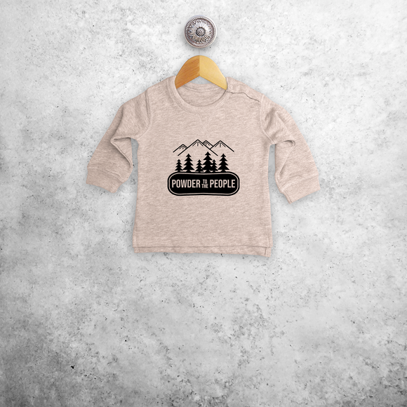 Baby or toddler sweater, with ‘Powder to the people’ print by KMLeon.