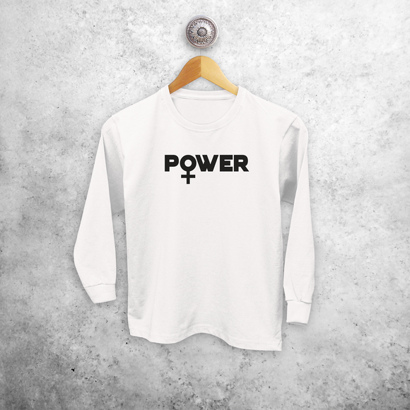 'Power' kind shirt met lange mouwen