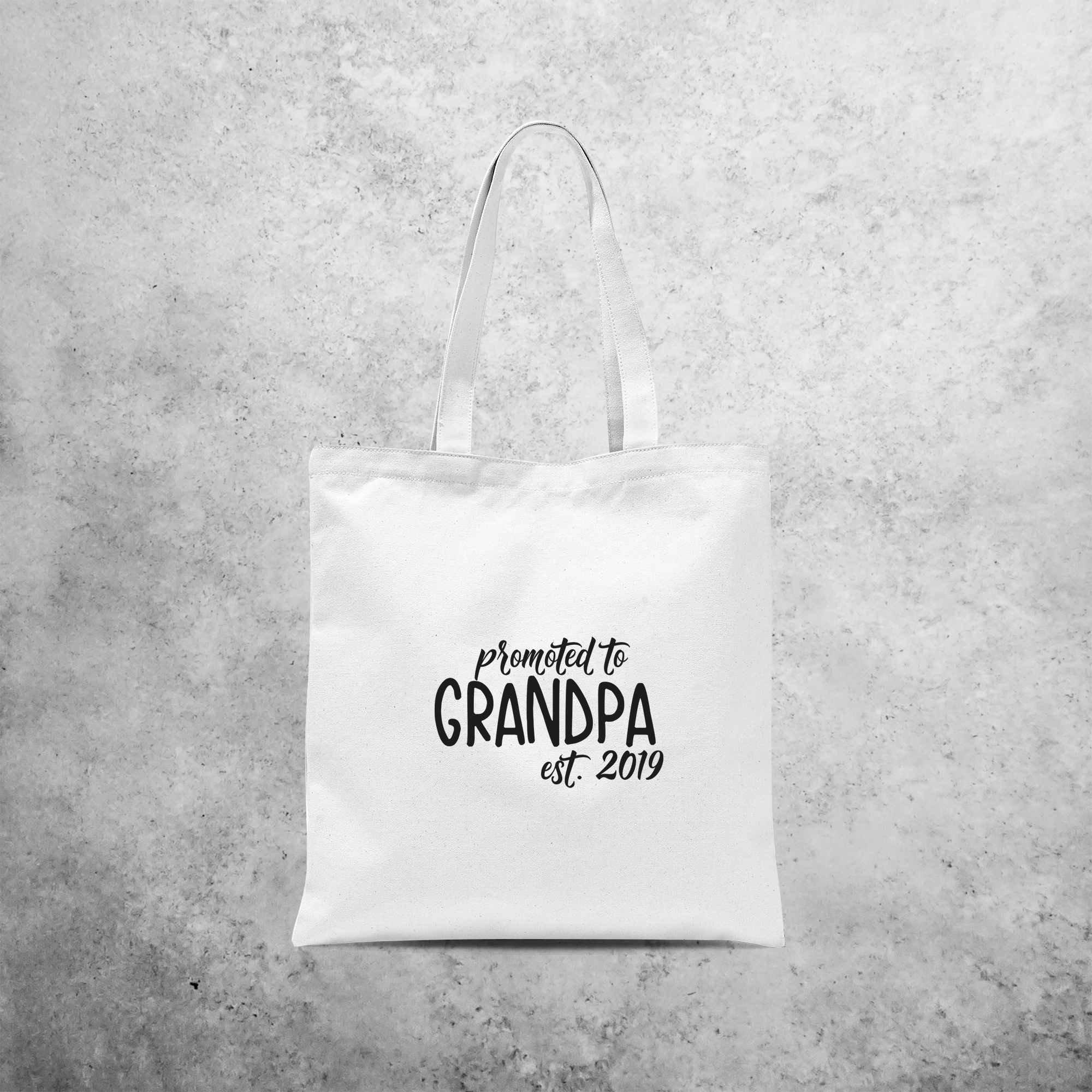 'Promoted to grandpa' tote bag