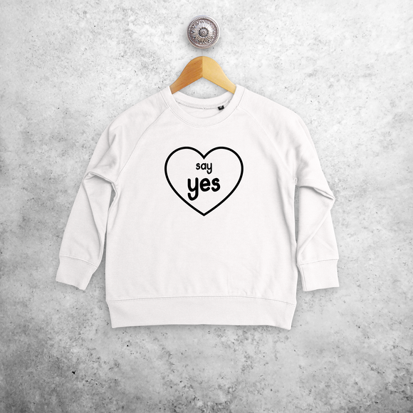 'Say yes' kids sweater