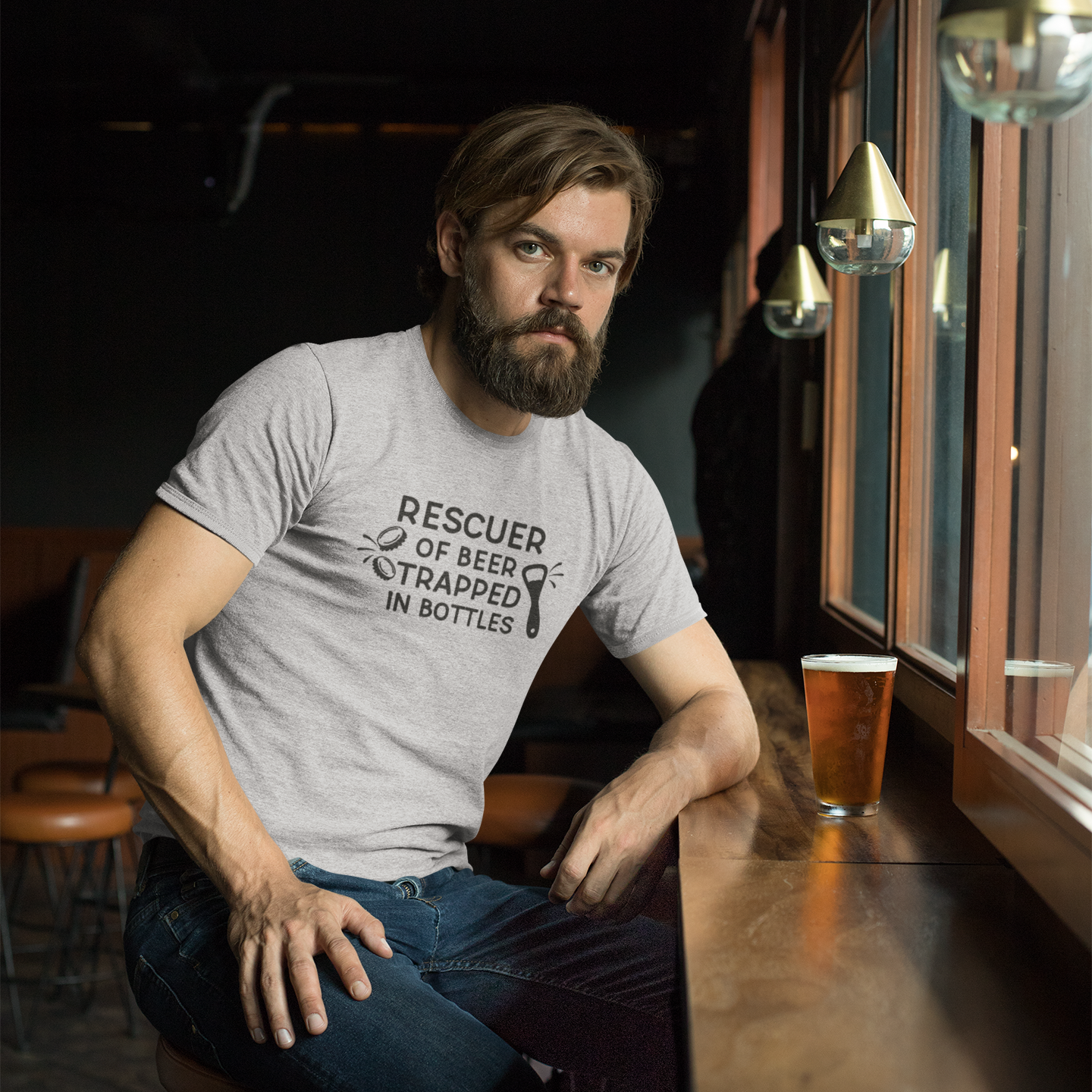 'Rescuer of beer trapped in bottles' adult shirt