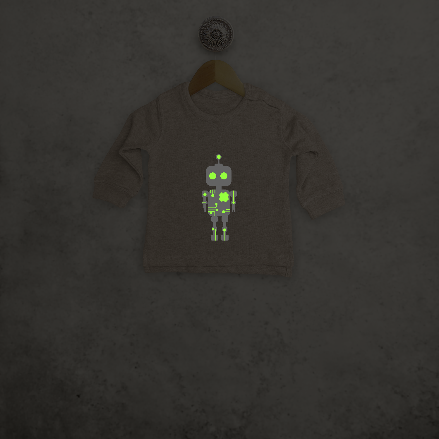 Robot glow in the dark baby trui