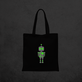 Robot glow in the dark tote bag
