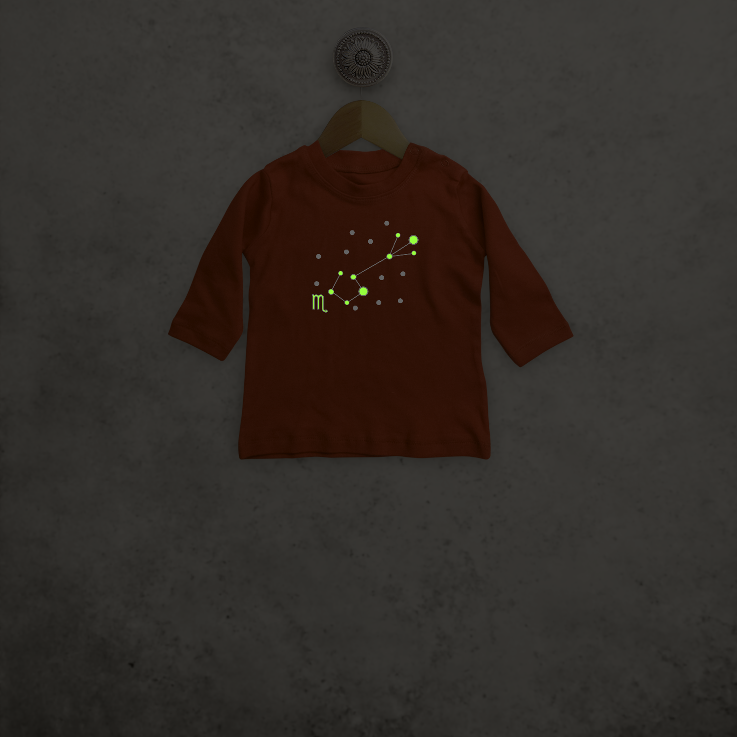 Star sign glow in the dark baby longsleeve shirt