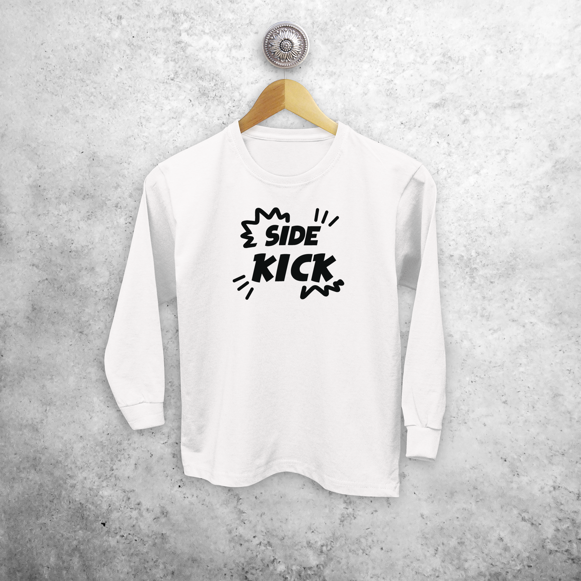 'Side kick' kind shirt met lange mouwen