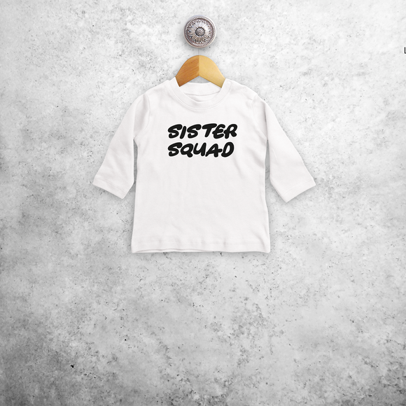'Sister squad' baby shirt met lange mouwen