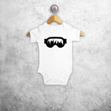 Baby or toddler bodysuit with short sleeves, with ski goggles print by KMLeon.