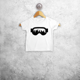 Baby or toddler shirt with short sleeves, with ski goggles print by KMLeon.