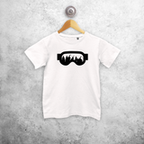 Kids shirt with short sleeves, with ski goggles print by KMLeon.