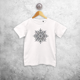 Kids shirt with short sleeves, with glitter snow star print by KMLeon.
