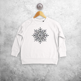 Kids sweater, with glitter snow star print by KMLeon.