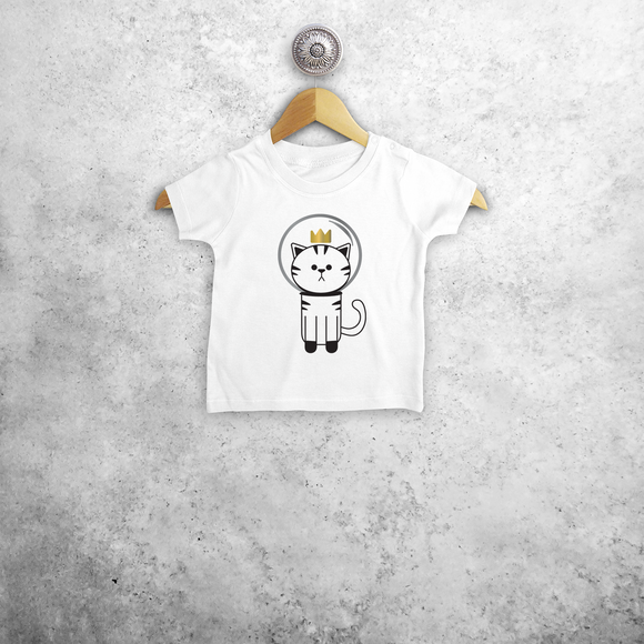 Space kat baby shirt met korte mouwen
