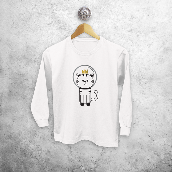 Space cat kind shirt met lange mouwen
