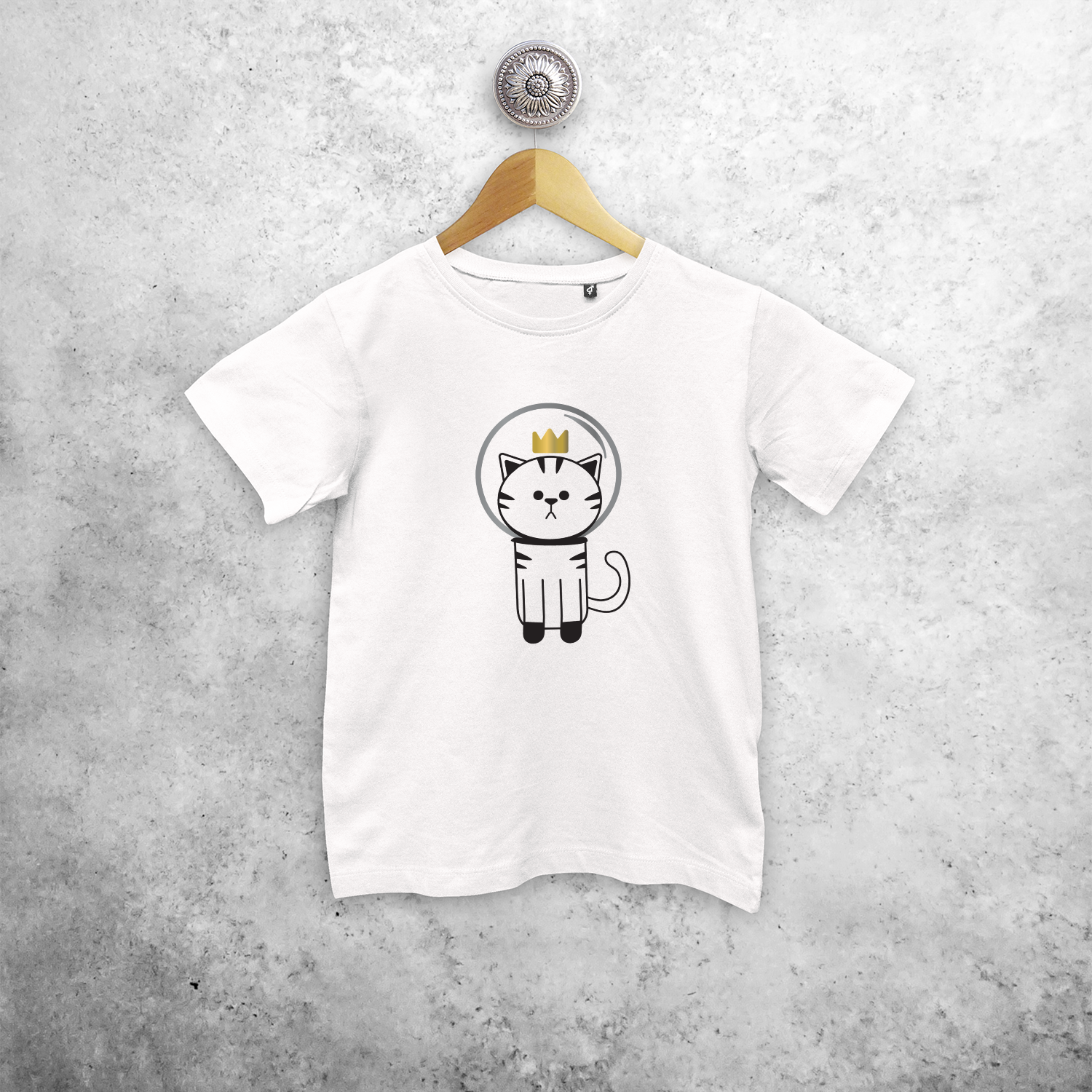 Space cat kind shirt met korte mouwen