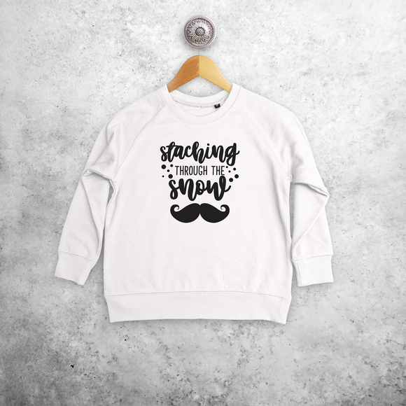 Kids sweater, with ‘Staching through the snow’ print by KMLeon.
