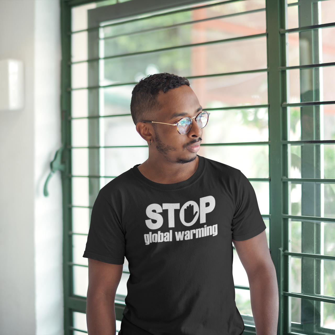 'Stop global warming' adult shirt