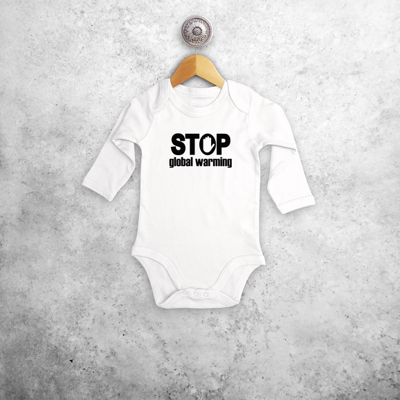 'Stop global warming' baby longsleeve bodysuit