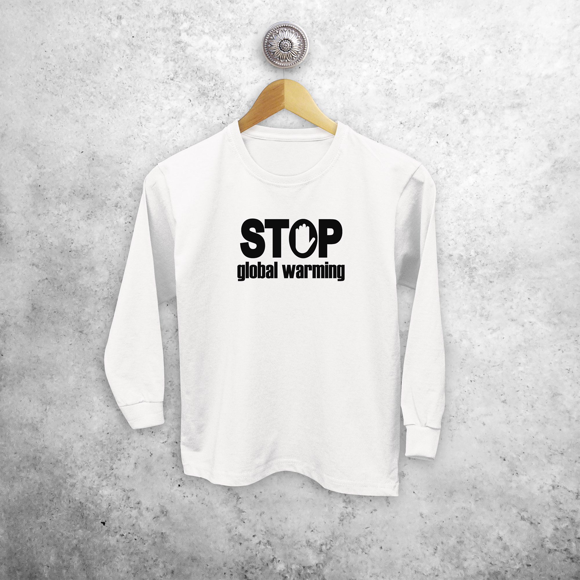 'Stop global warming' kind shirt met lange mouwen