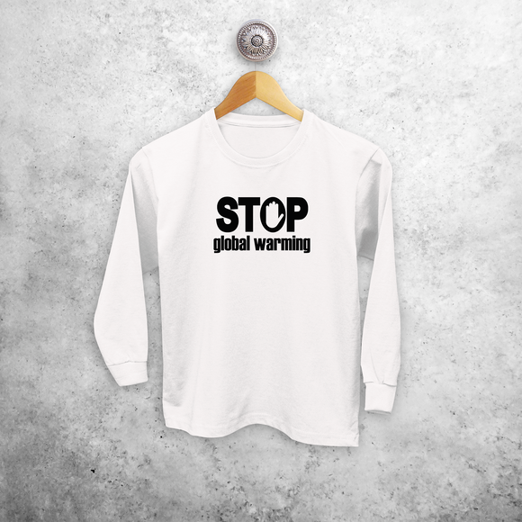 'Stop global warming' kind shirt met lange mouwen