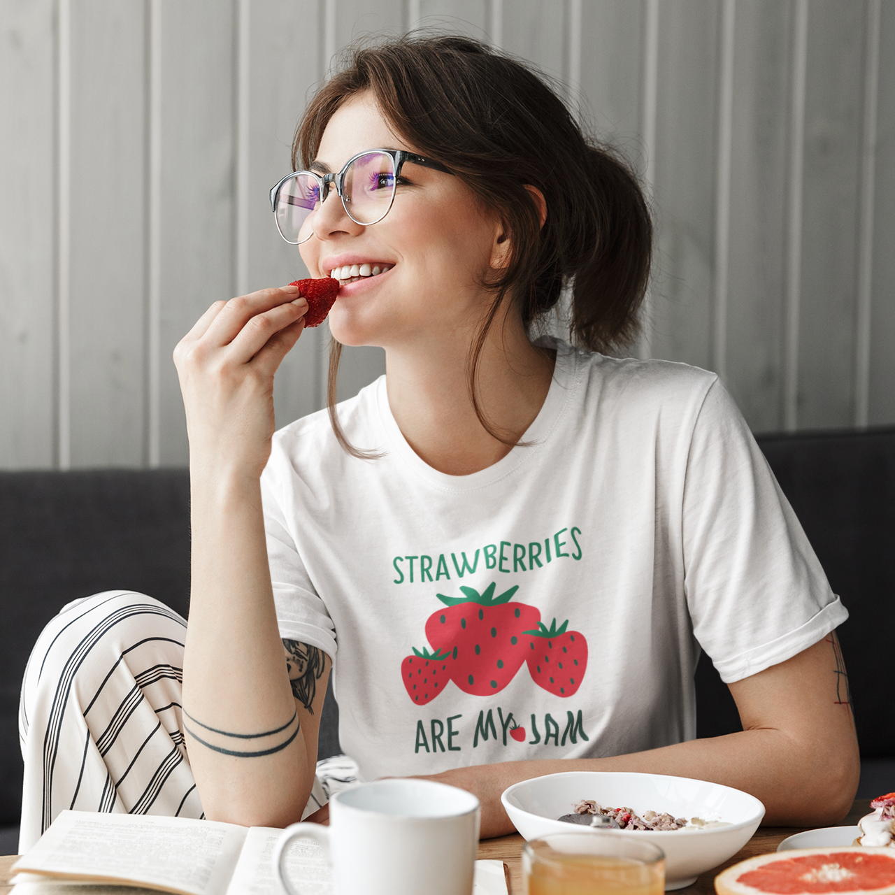 Strawberries are my jam' volwassene shirt