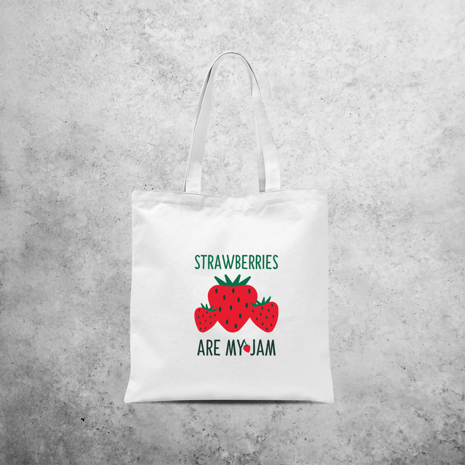 'Strawberries are my jam' tote bag