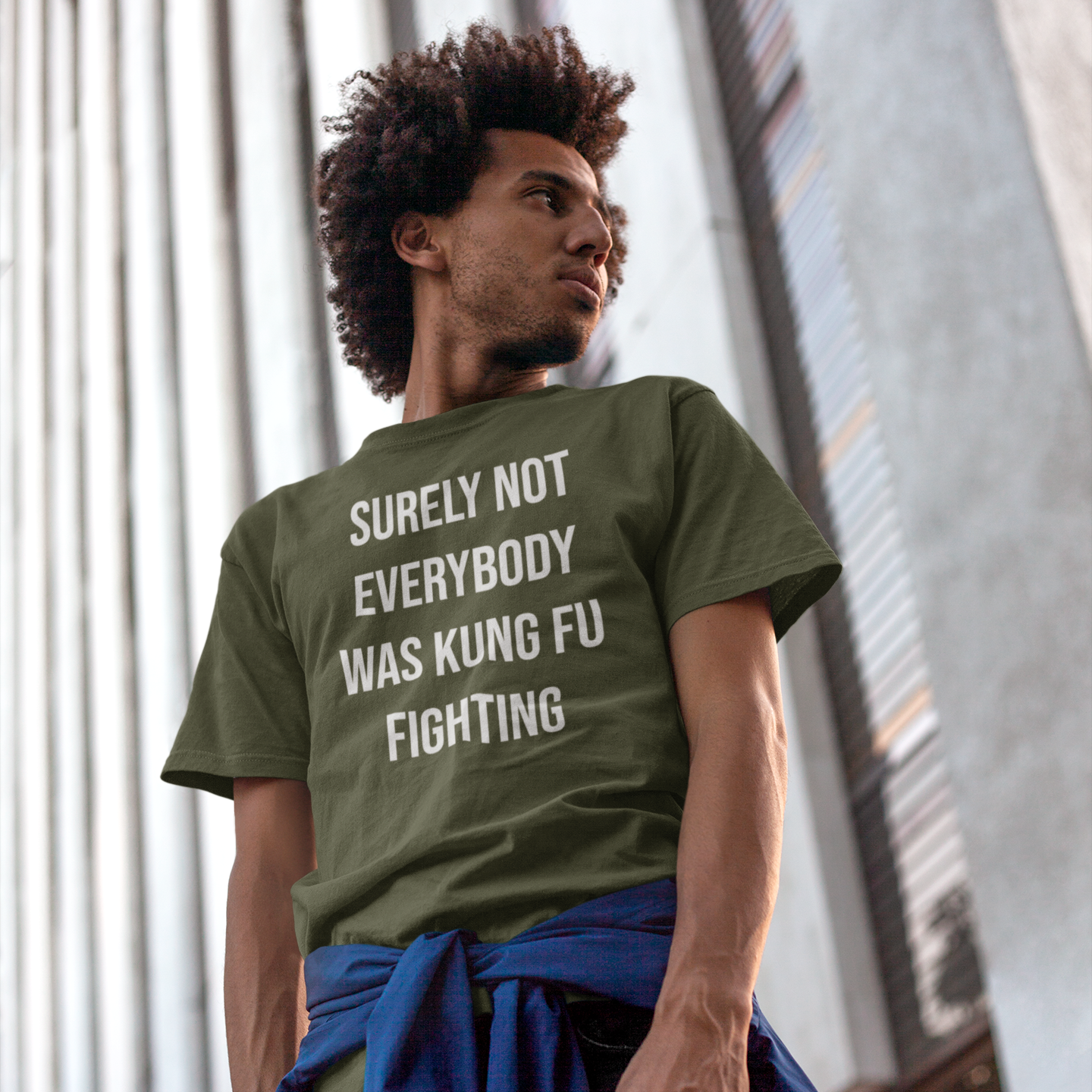 'Surely not everybody was kung fu fighting' adult shirt