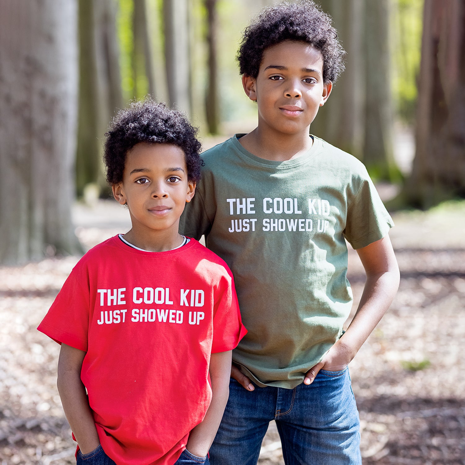 'The cool kid just showed up' kids shortsleeve shirt