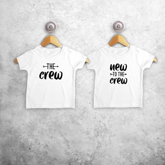 The crew' & 'New to the crew' baby broer en zus shirts