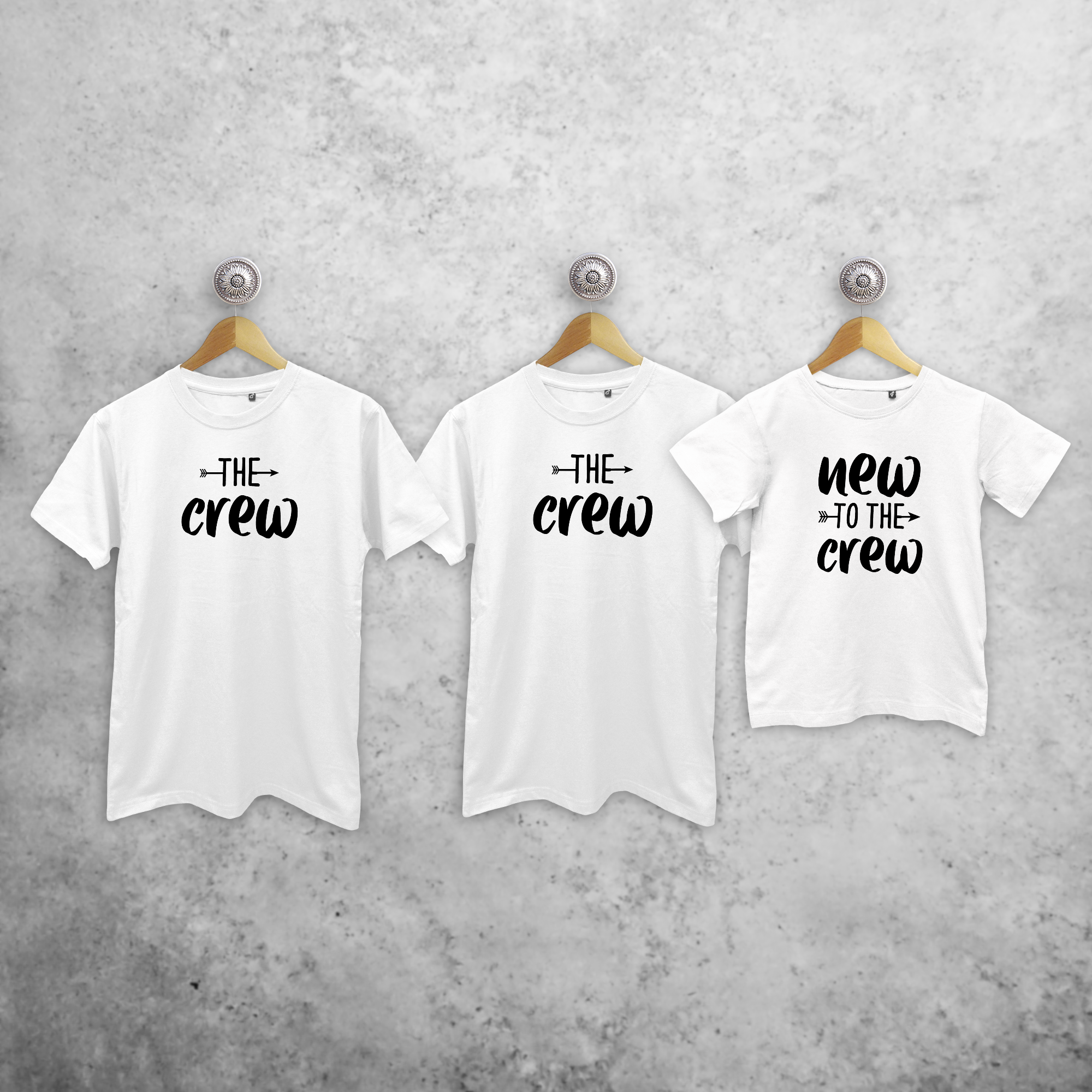 The crew', 'The crew' & 'New to the crew' matchende shirts
