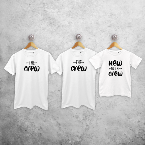 'The crew', 'The crew' & 'New to the crew' matching shirts
