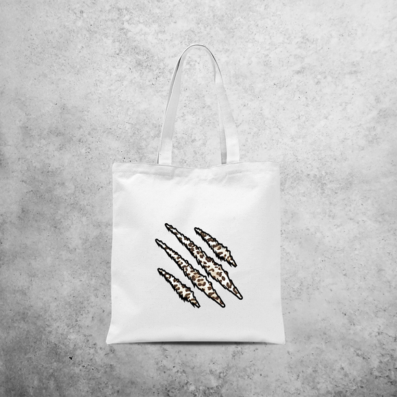 Leopard claws tote bag