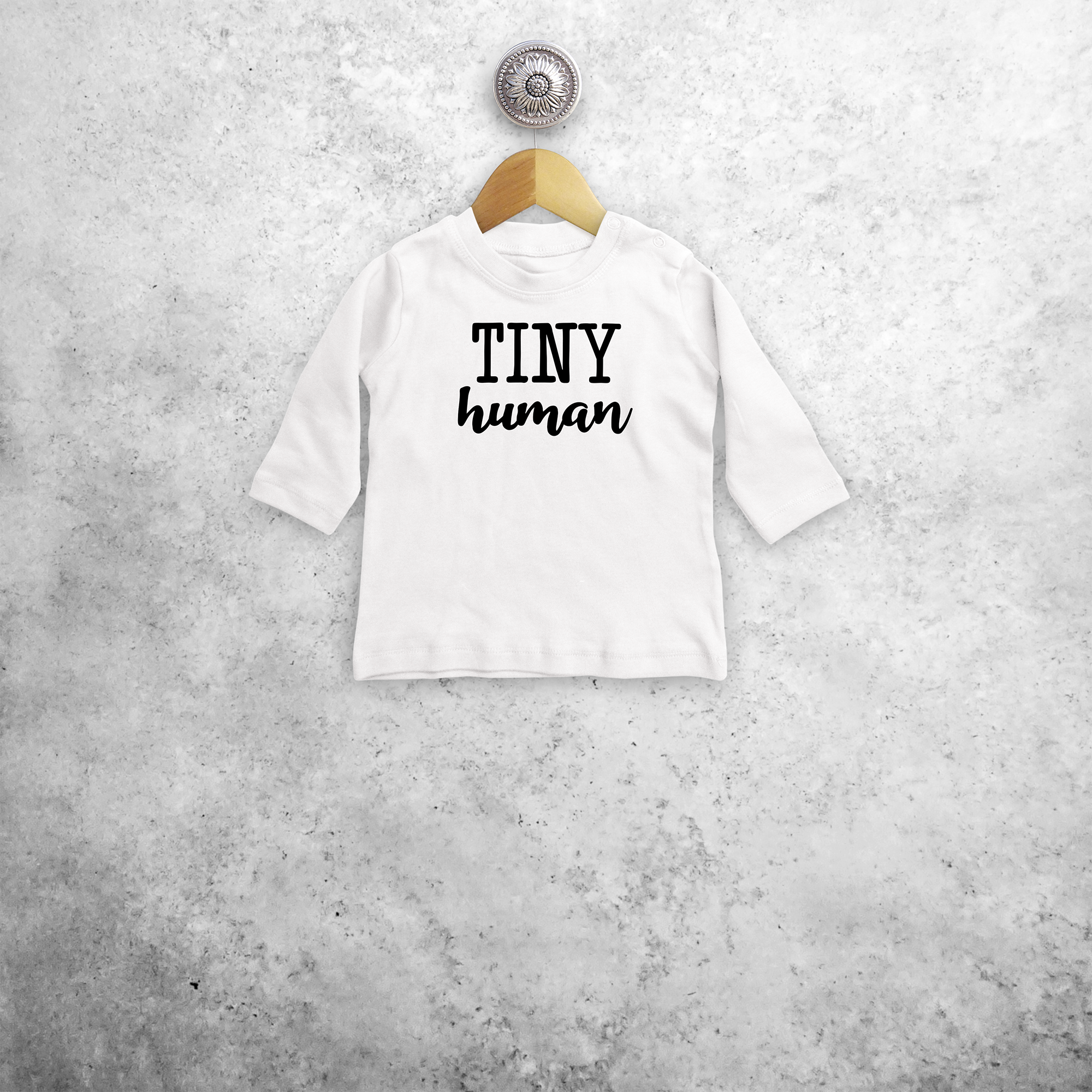 'Tiny human' baby longsleeve shirt