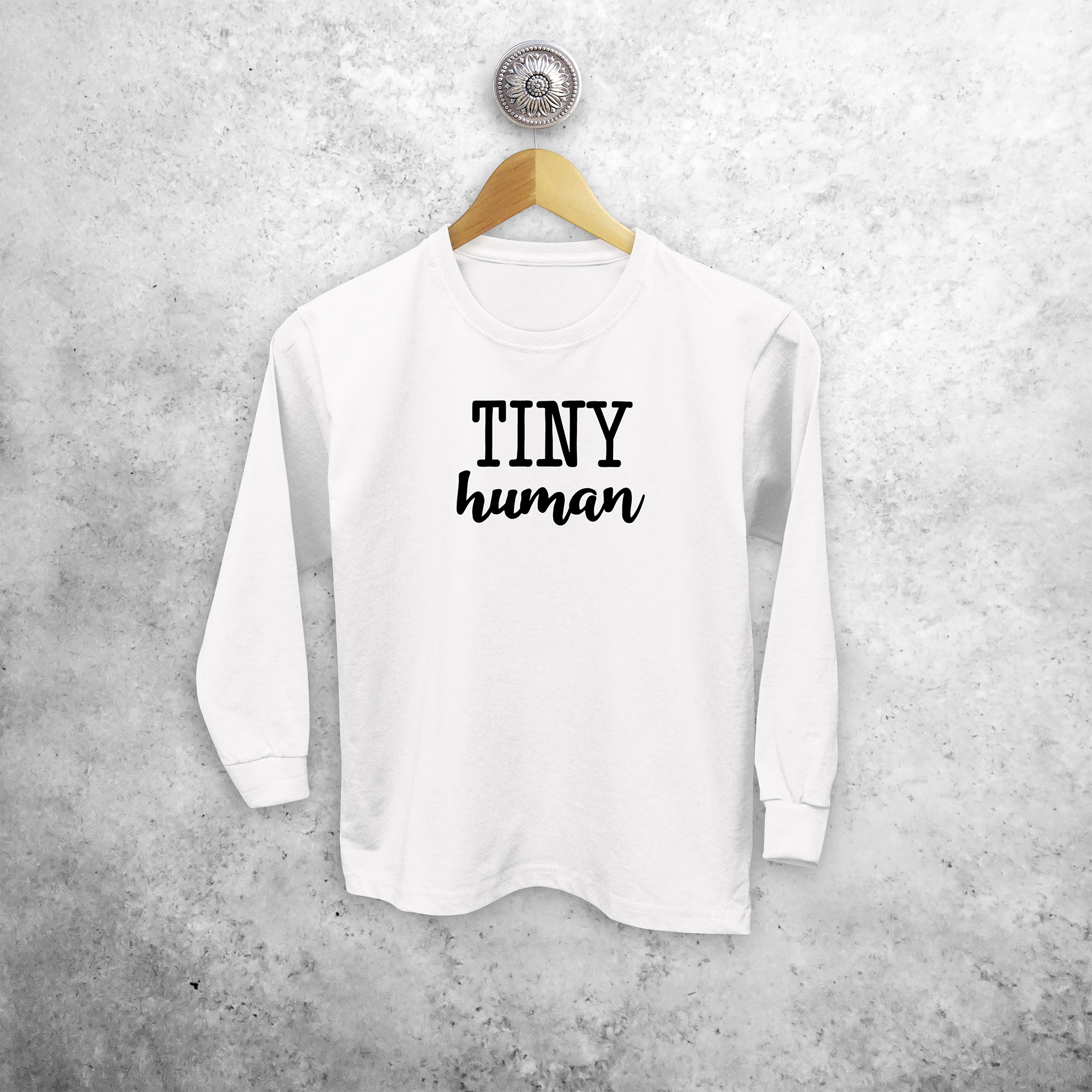 'Tiny human' kind shirt met lange mouwen