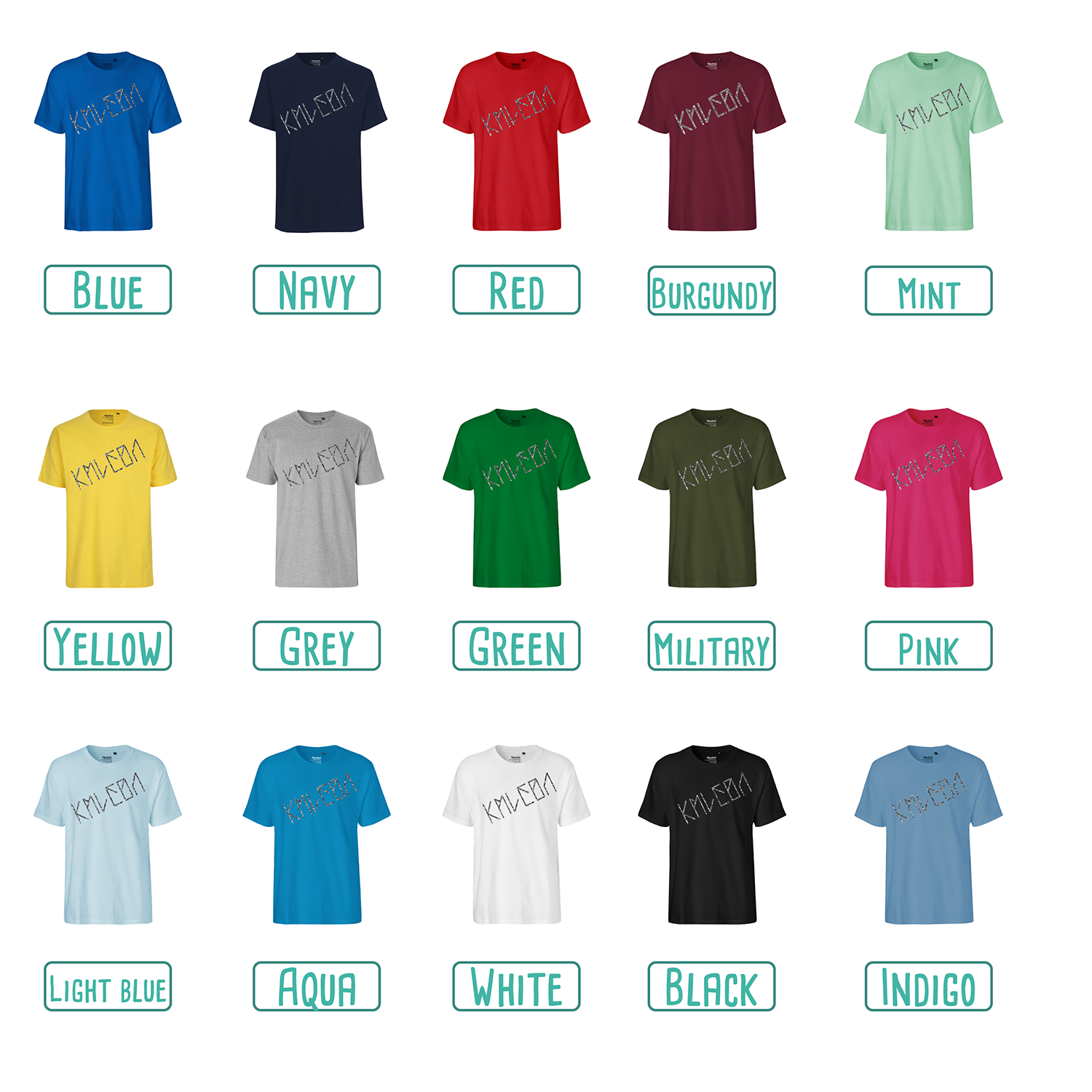 Colour options for adult shirts with short sleeves by KMLeon.