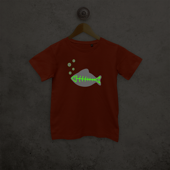 Fish glow in the dark kids shortsleeve shirt