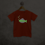 Fish glow in the dark kids shortsleeve shirt