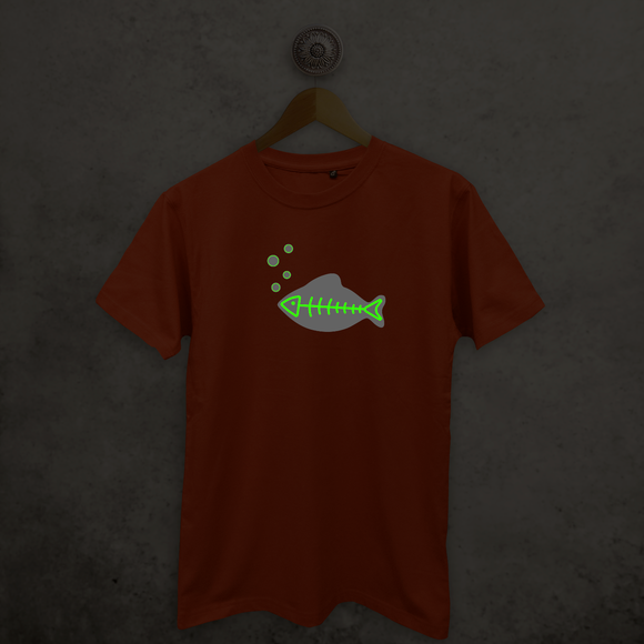 Fish glow in the dark adult shirt