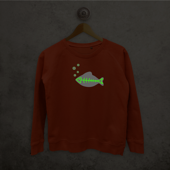 Fish glow in the dark sweater