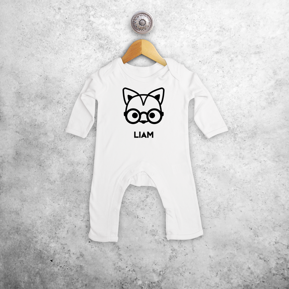 Fox with glasses baby romper