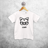 Fox with glasses kids shortsleeve shirt