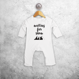 Baby or toddler romper with long sleeves, with ‘Waiting for snow’ print by KMLeon.
