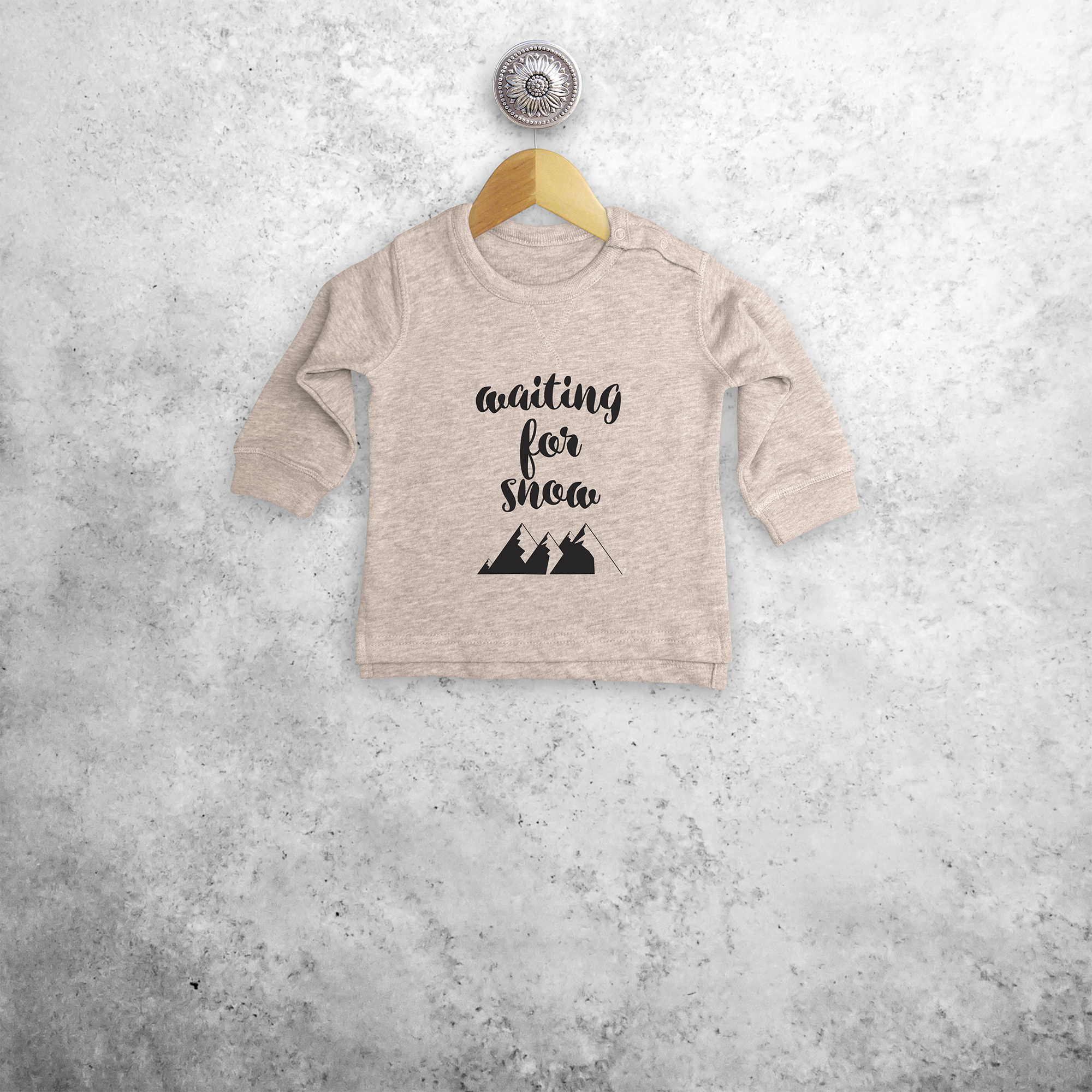 Baby or toddler sweater, with ‘Waiting for snow’ print by KMLeon.