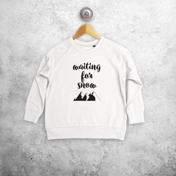 Kids sweater, with ‘Waiting for snow’ print by KMLeon.